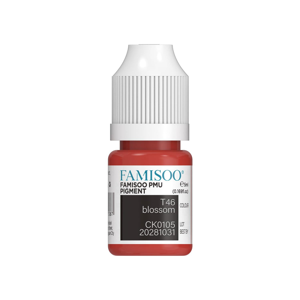 FAMISOO PMU Lip Blossom bottle shows rich pink color for long-lasting lip color