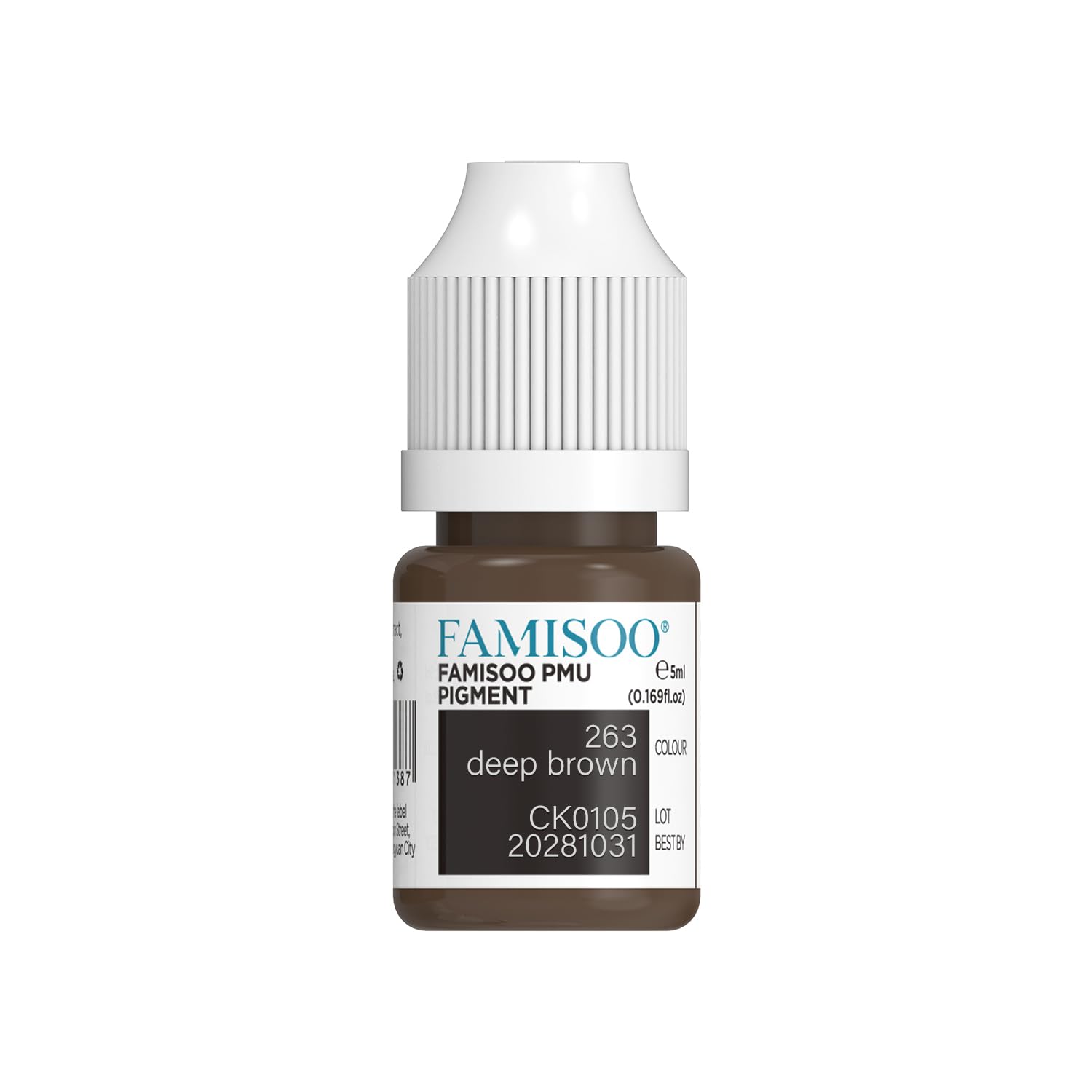 FAMISOO PMU eyebrow pigment bottle for precise brow color application.