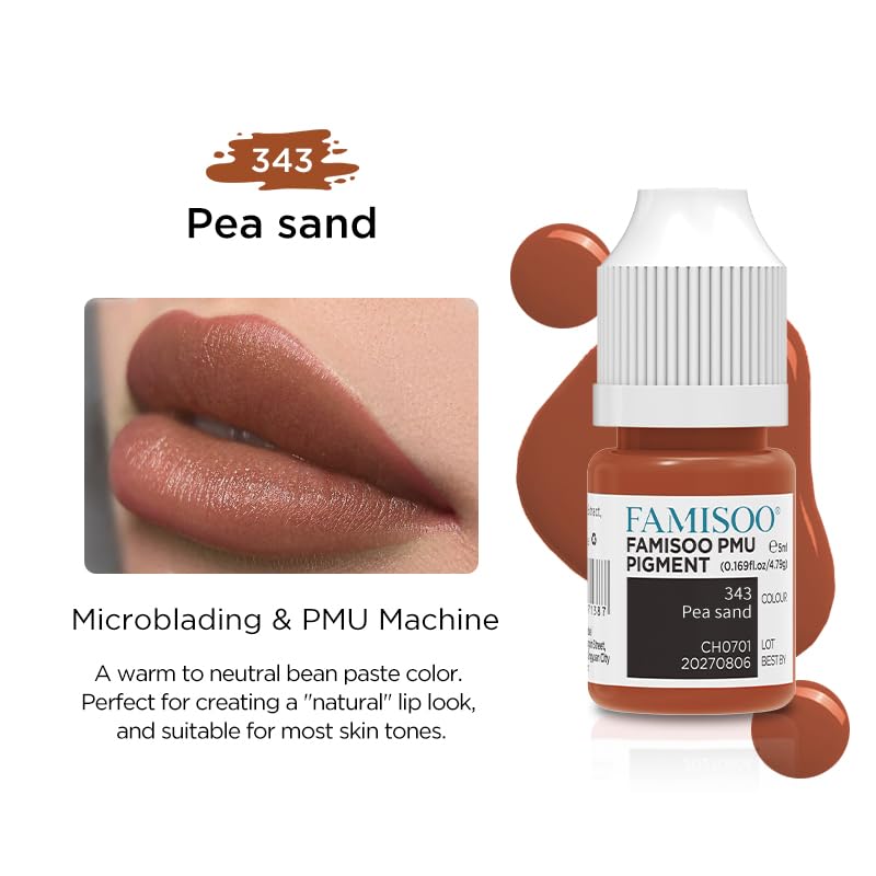 FAMISOO lip pigment swatches showing versatile shade options for lip blush
