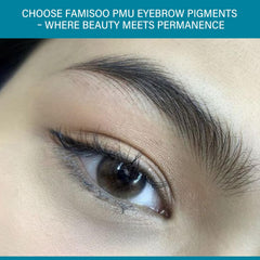 FAMISOO PMU pigments smooth creamy formula for even application.
