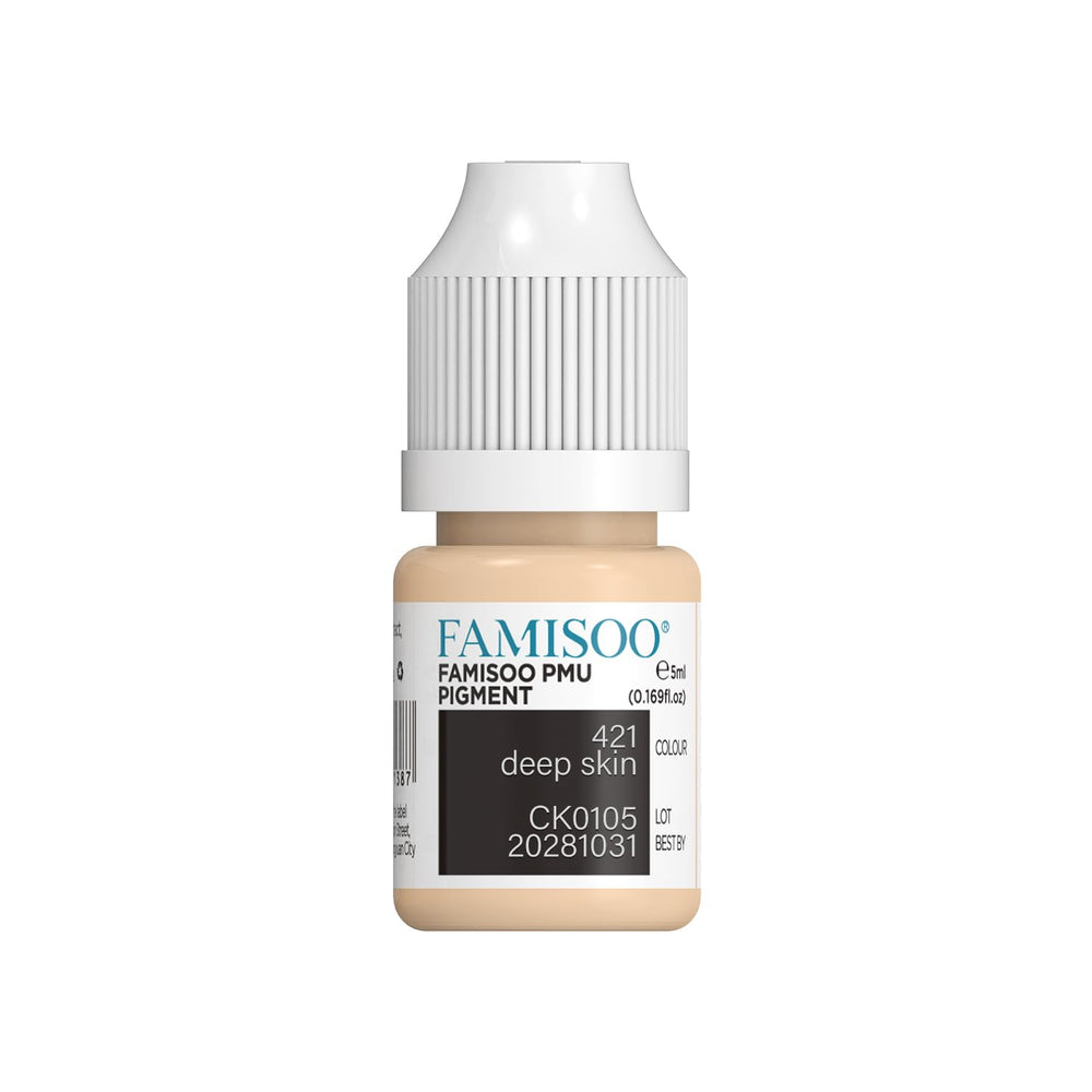 FAMISOO PMU pigments eyebrow bottle front promotes precise brow color