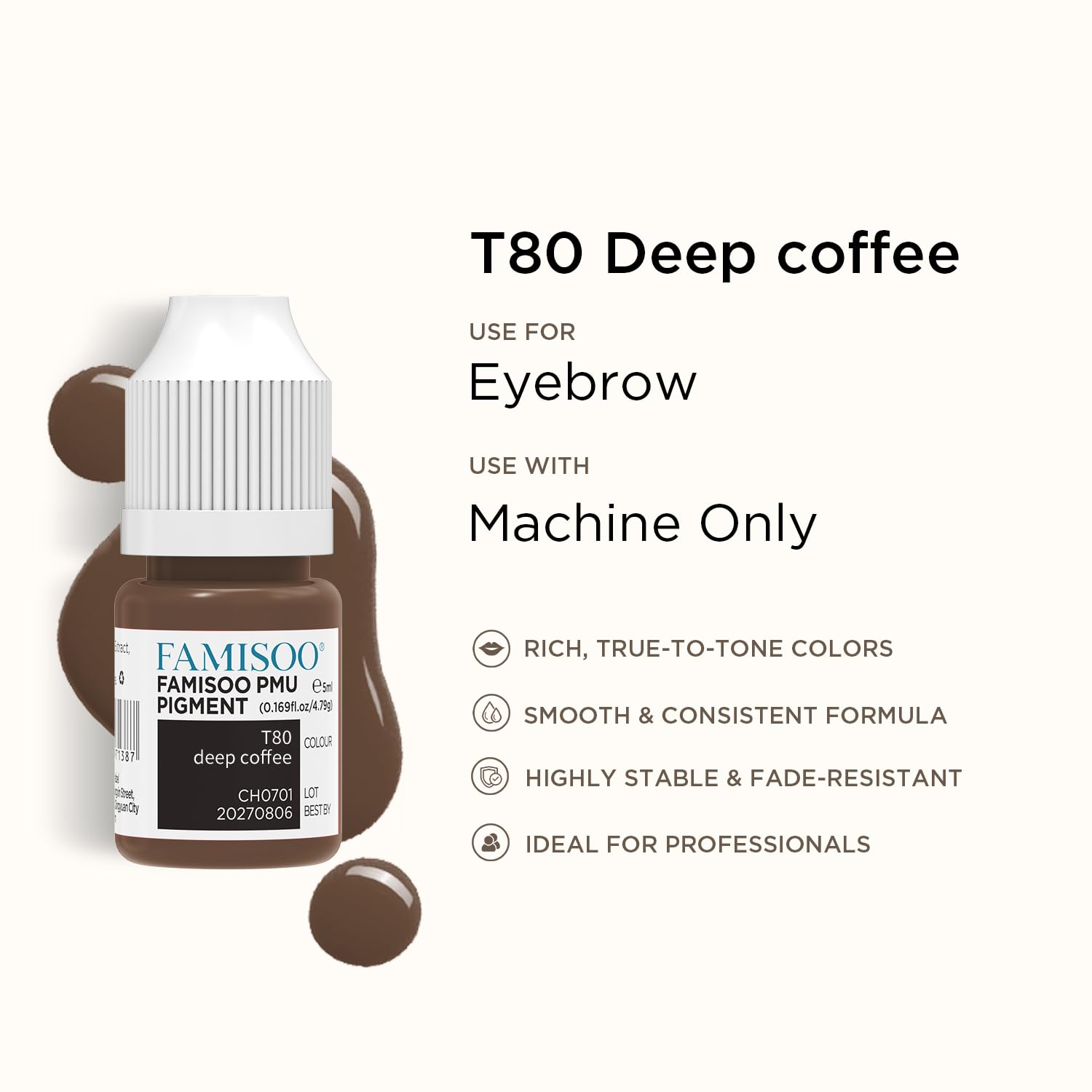 FAMISOO PMU pigments eyebrow soft shade for natural results