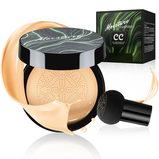Fanterday mushroom head air cushion CC cream bottle delivers even tone.