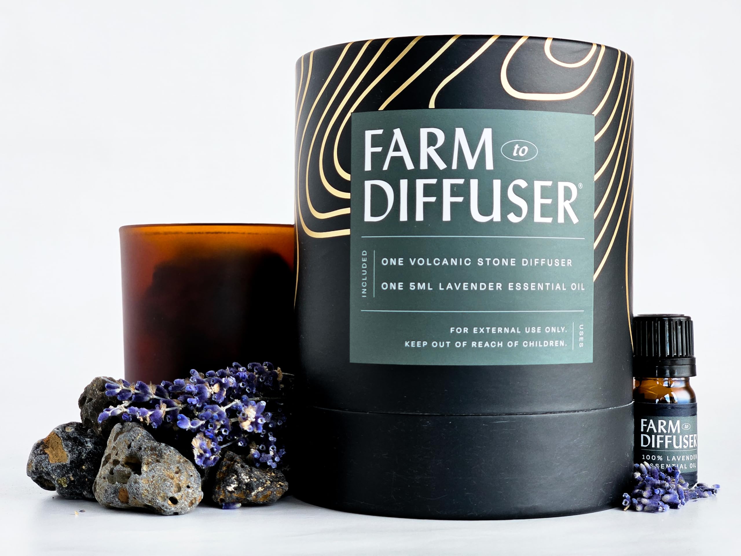 Farm to Diffuser lava rock diffuser close-up for subtle mood-enhancing aroma