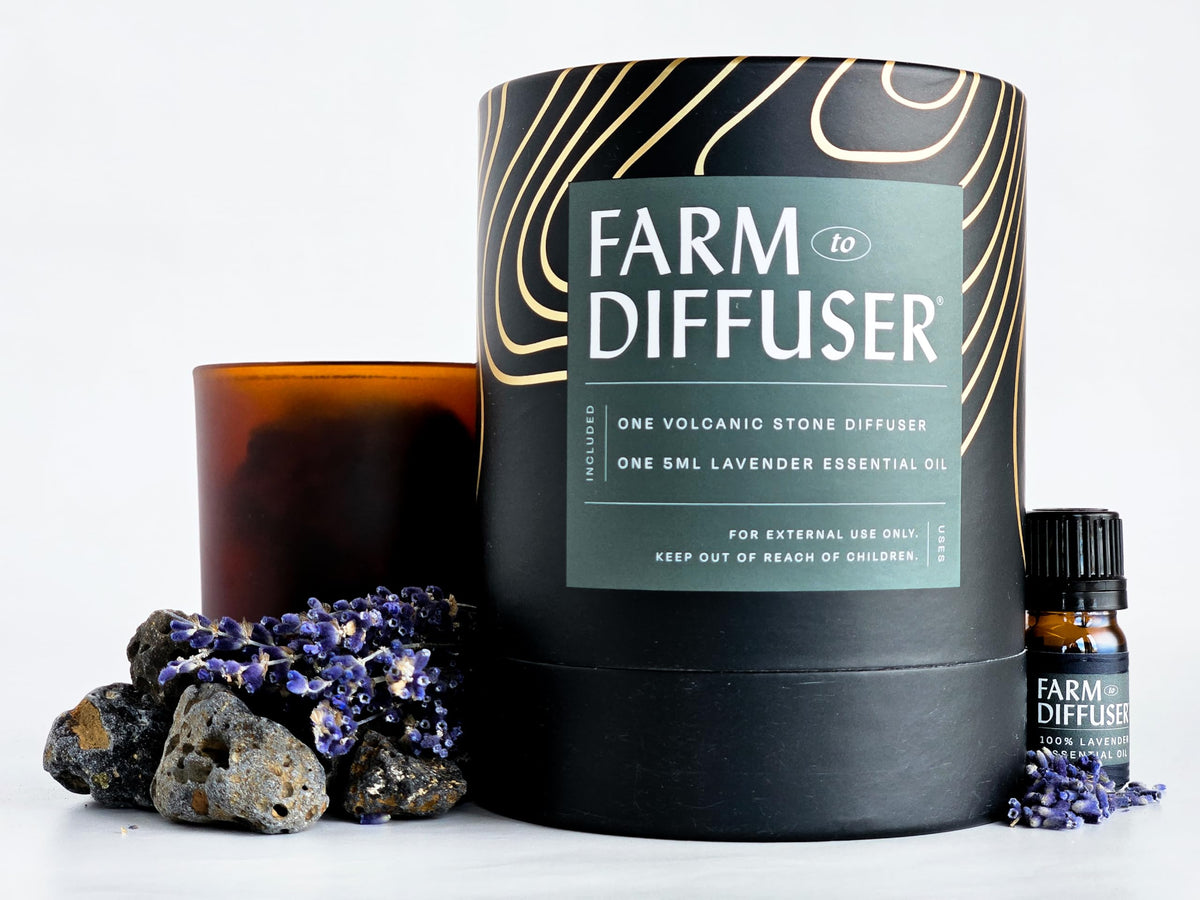 Farm to Diffuser lava rock diffuser close-up for subtle mood-enhancing aroma