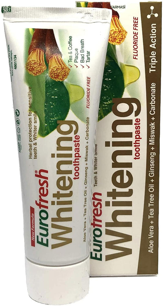 FARMASI Eurofresh Miswak Whitening Toothpaste tube with tea tree and aloe vera