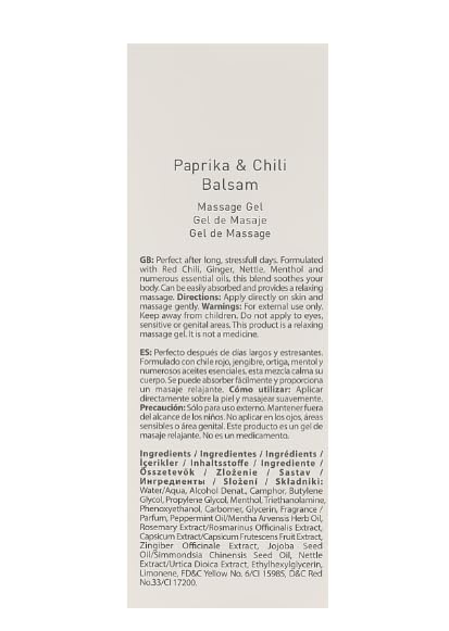 Relaxing massage scene featuring Farmasi Paprika Balsam Massage Gel