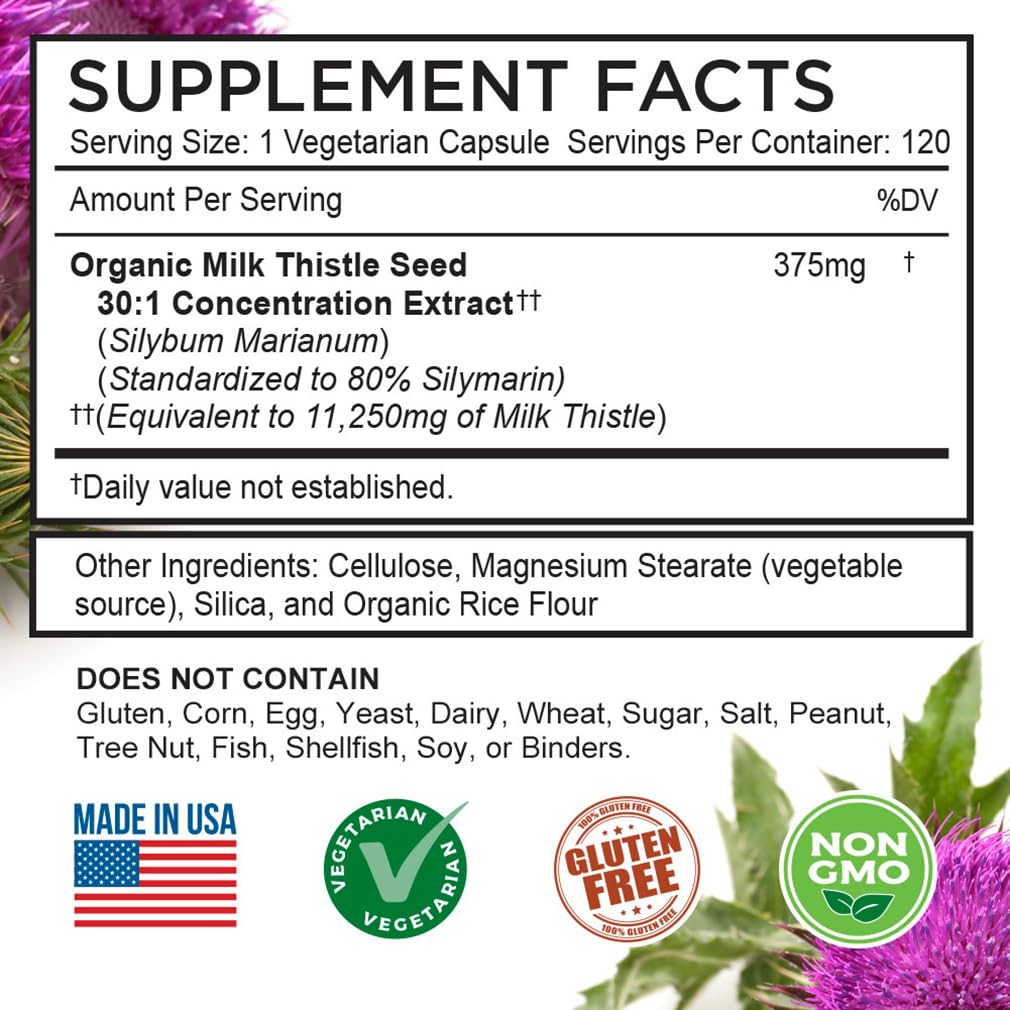 USDA Organic label on FarmHaven Milk Thistle bottle