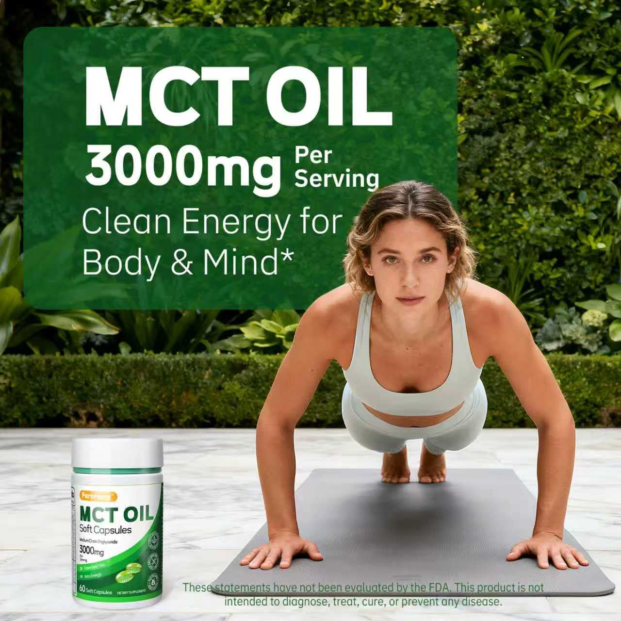 Keto-friendly label on Faroromy MCT Oil Capsules bottle