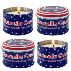 Fasize American Flag citronella candles pack 4oz jars glowing for festive outdoor ambiance