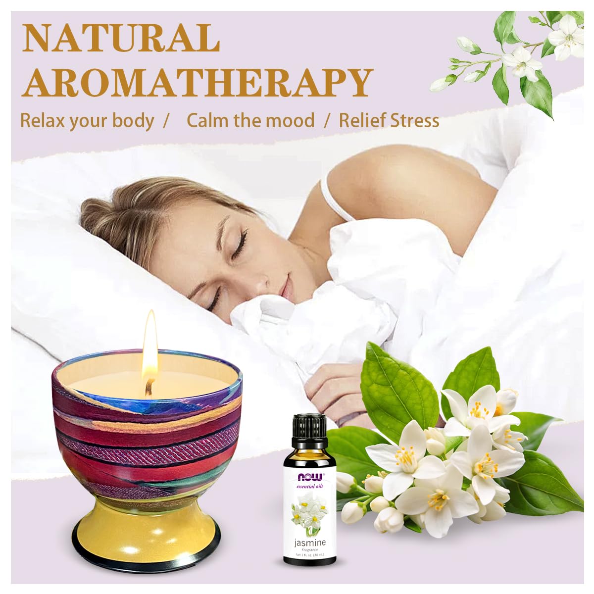 Fasize 4oz jasmine candle for uplifting calm mornings.