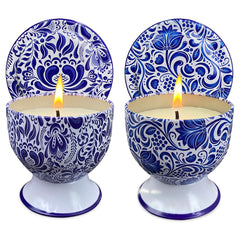 Fasize home aromatherapy candles featuring blue-white porcelain design for elegant décor.