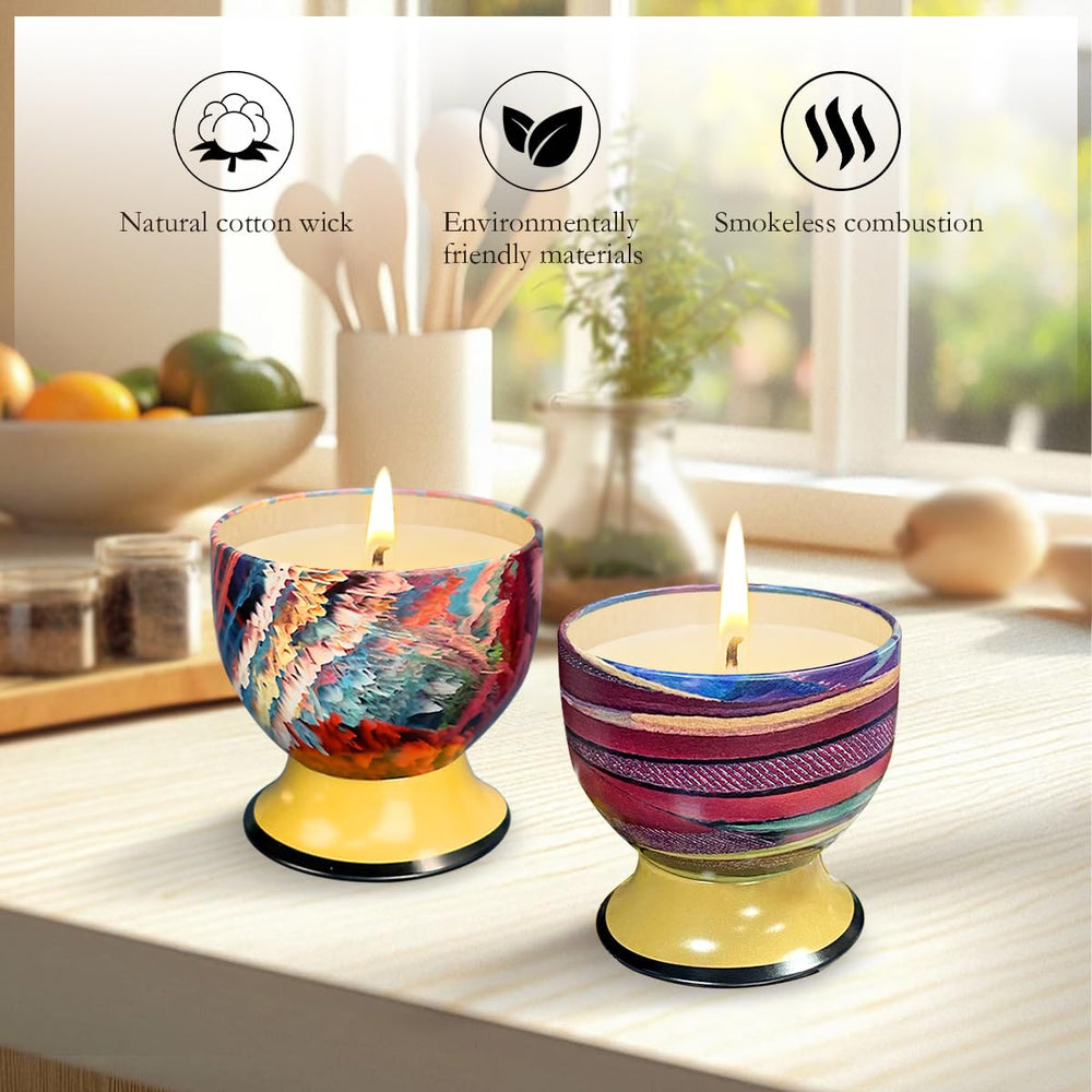 Fasize Home Aromatherapy Candles with purple galaxy swirl for cozy meditation mood.