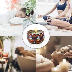 Fasize scented candles cozy relaxing space illustrates tranquil evening atmosphere.
