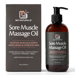 Fast-absorbing massage oil in an 8 oz bottle