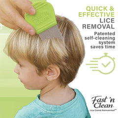 Fast 'n Clean Lice Comb rinse captured lice instantly after removal.