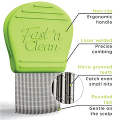 Fast 'n Clean Lice Comb sustainable packaging uses paper-based materials.