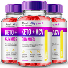 Bottle of Fast Ripped Keto ACV Gummies with label
