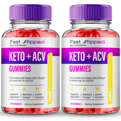 Bottle of Fast Ripped Keto ACV Gummies with front label