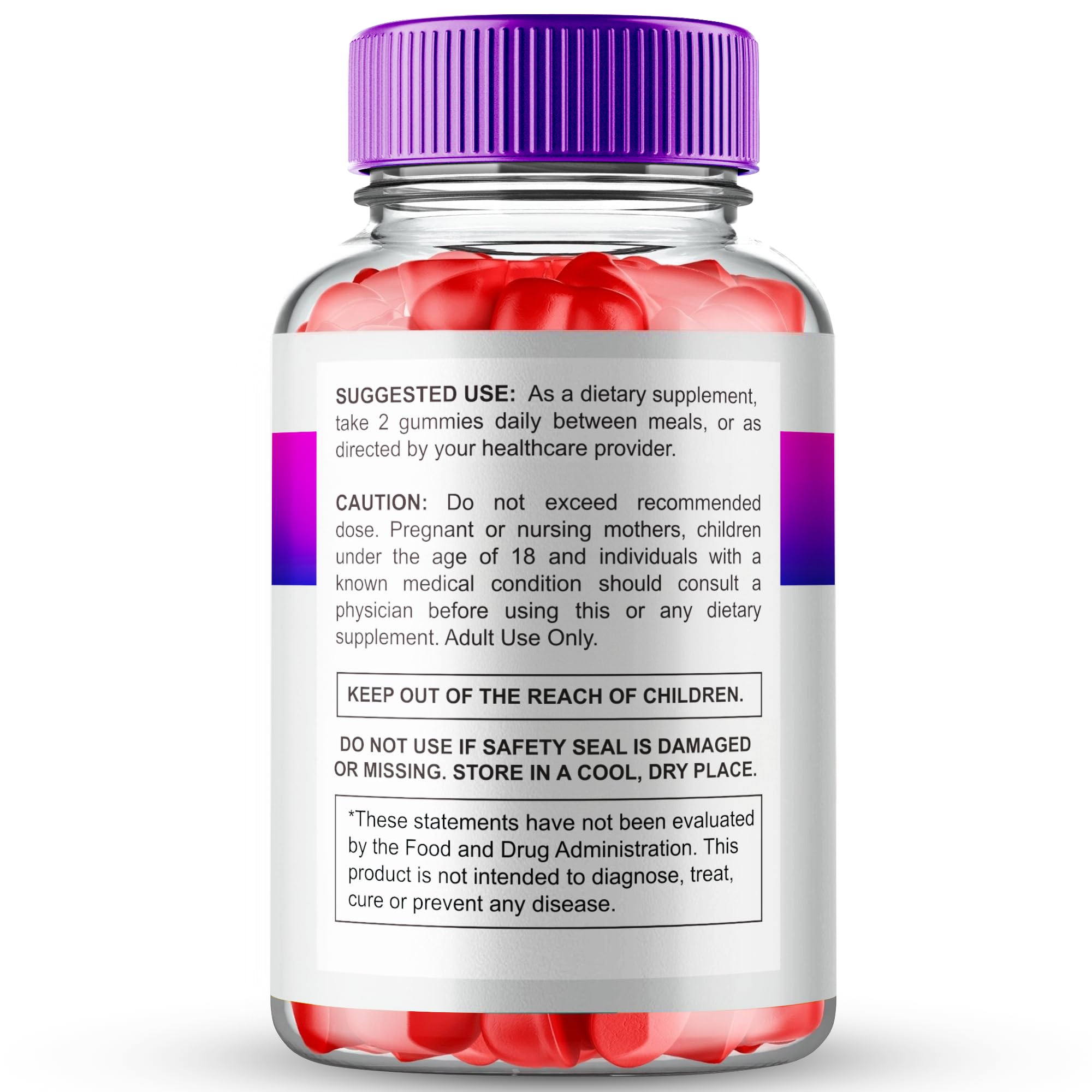 Keto+ ACV Gummies all natural formula label close-up