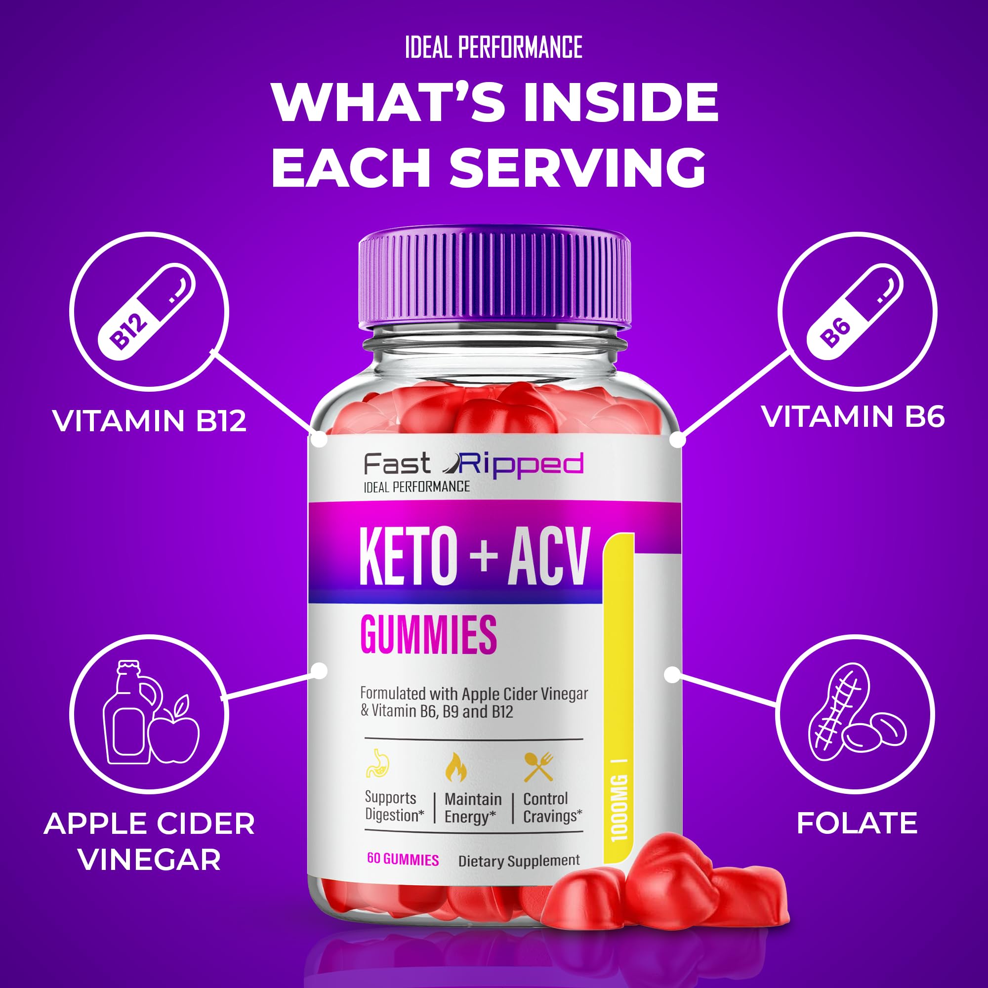 Gummies in a glass jar with scoop
