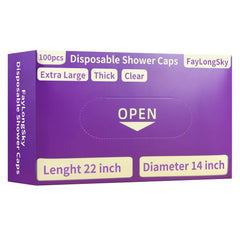 FayLongSky disposable shower cap extra-large clear 22inch protects hair during showering