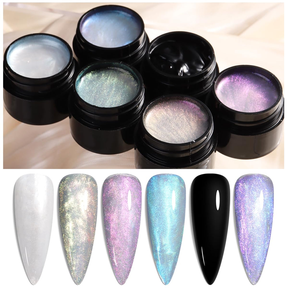 Fcozpjk aurora blue pink pearl white gels create shimmering effects.