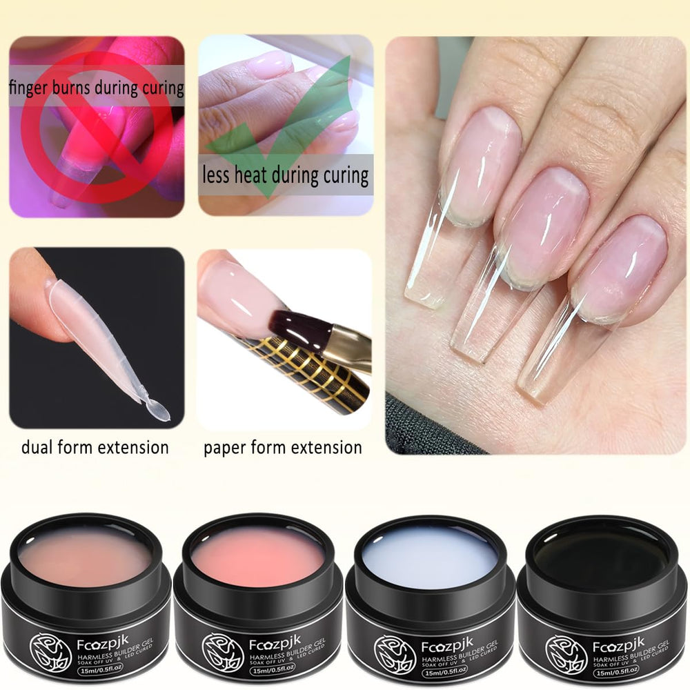 Fcozpjk nude pink builder gel for natural-looking length and volume.