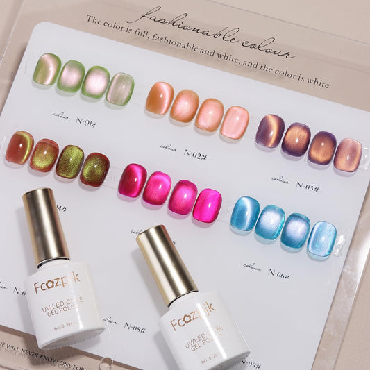 Fcozpjk Cat Eye Gel Polish in pink for bold, bright nails.