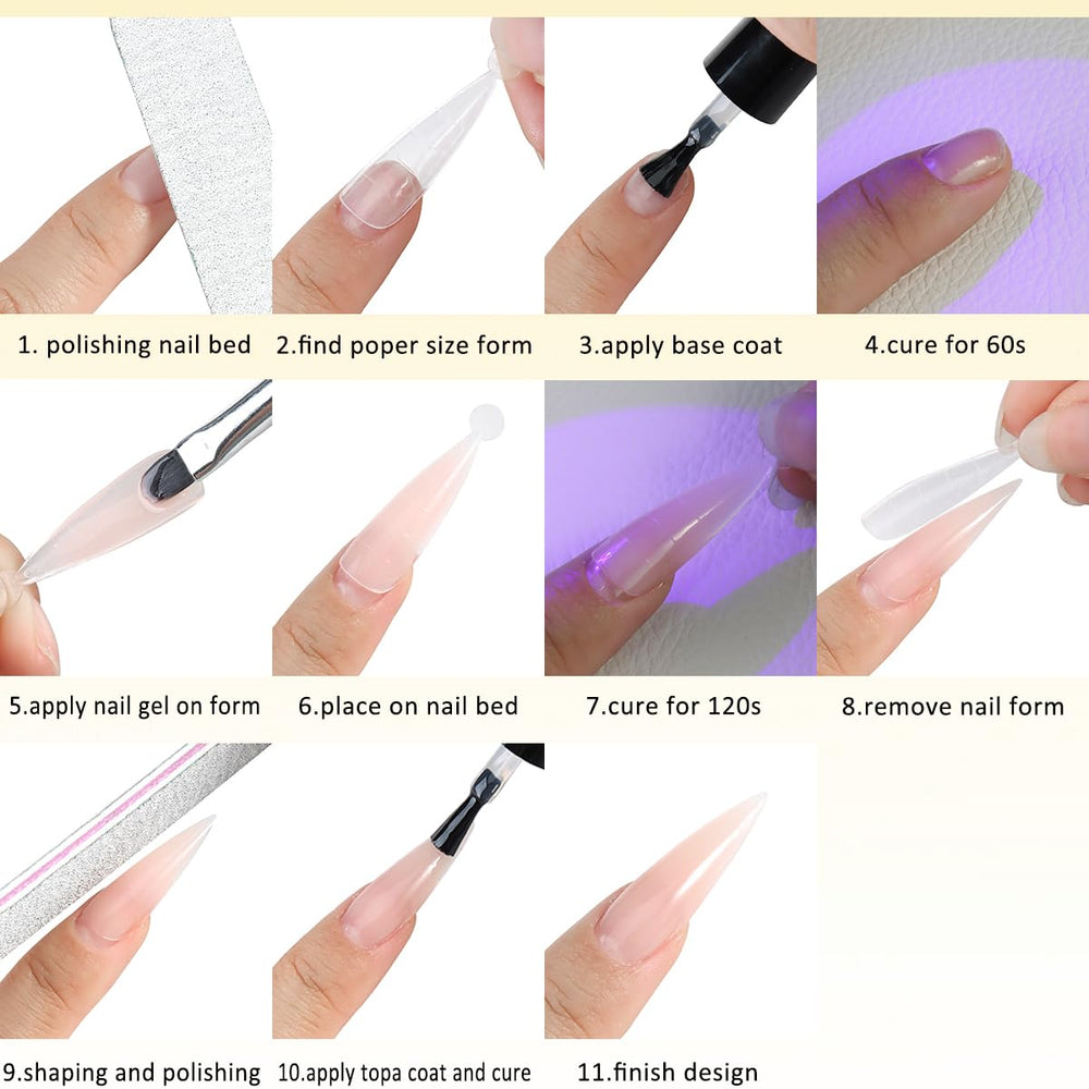 Fcozpjk dual forms for efficient nail extension shaping.
