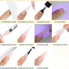 Fcozpjk dual forms for efficient nail extension shaping.