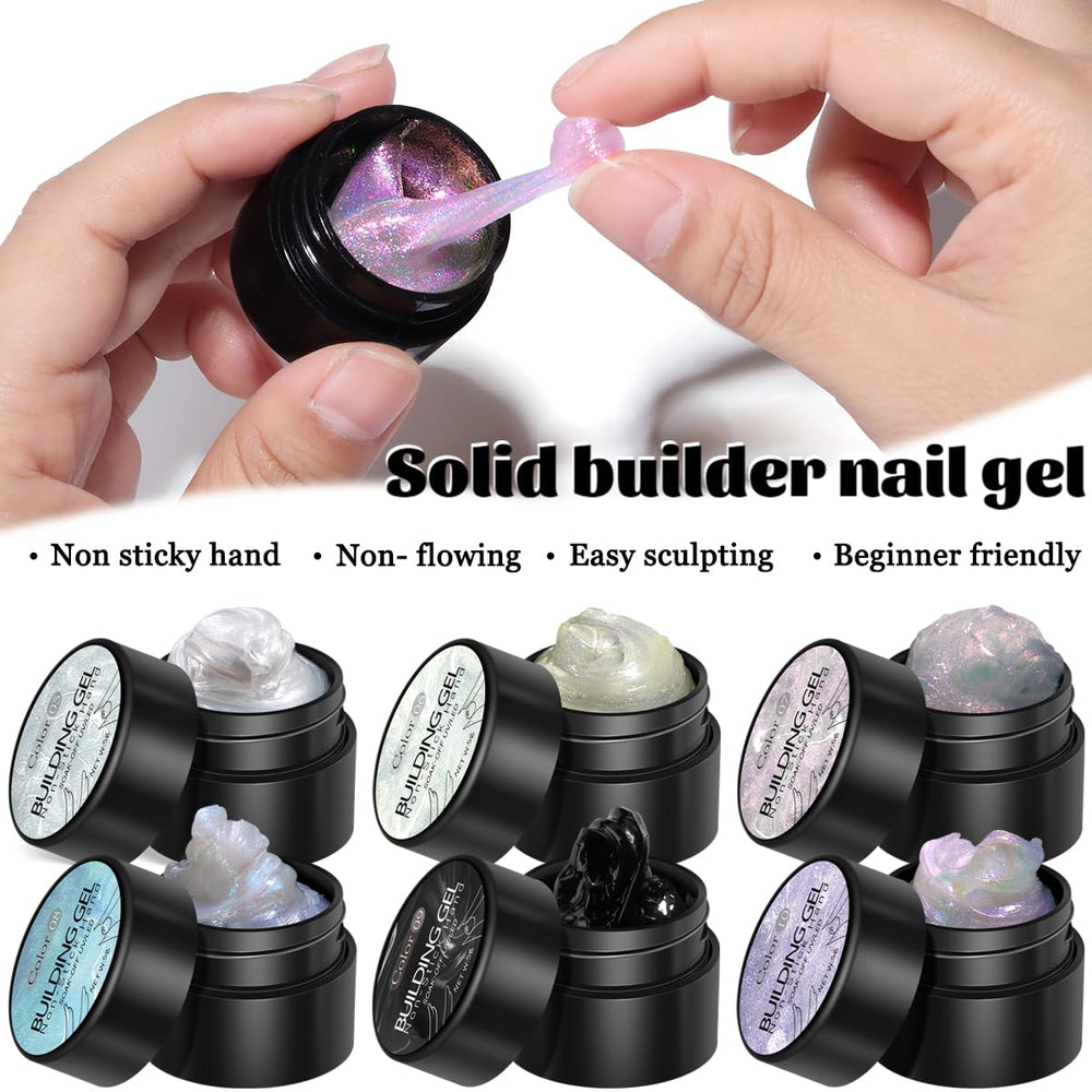 Fcozpjk iridescent shimmer gels for eye-catching nail designs.