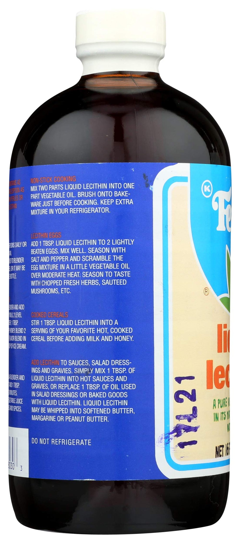 16 fluid ounces of lecithin container