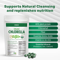 Chlorella tablets with 3g serving illustration