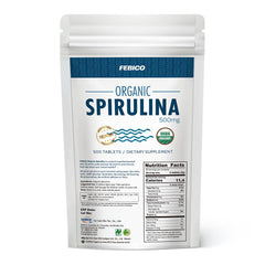 FEBICO Organic Spirulina Tablets 250g packaging