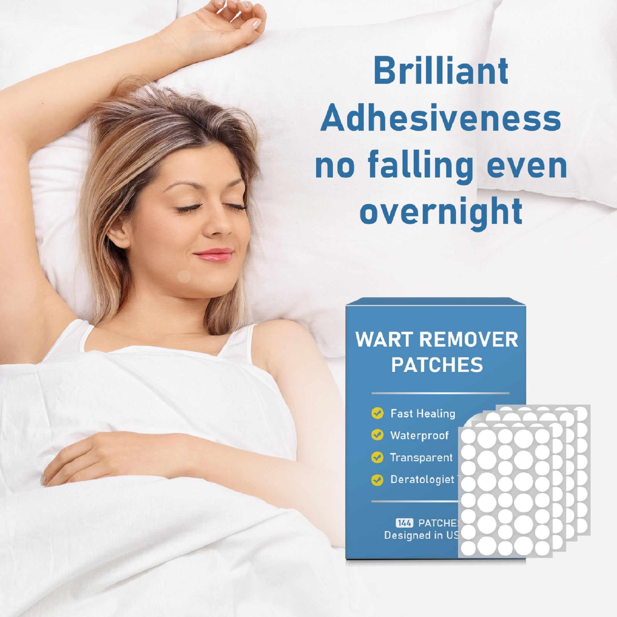 FEDOLOY Wart Remover Patches on-skin view shows easy application.