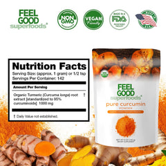 FEEL GOOD Curcumin powder bottle label