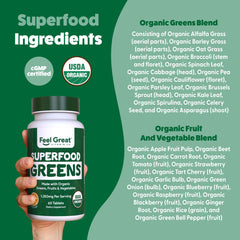 Close-up of a single Super Greens tablet