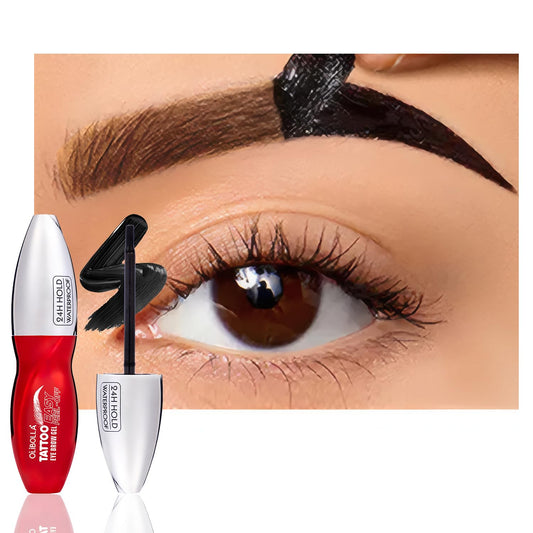 FeiCuiYun eyebrow tattoo peel-off gel close-up of precise 1.2mm brush shaping natural brows