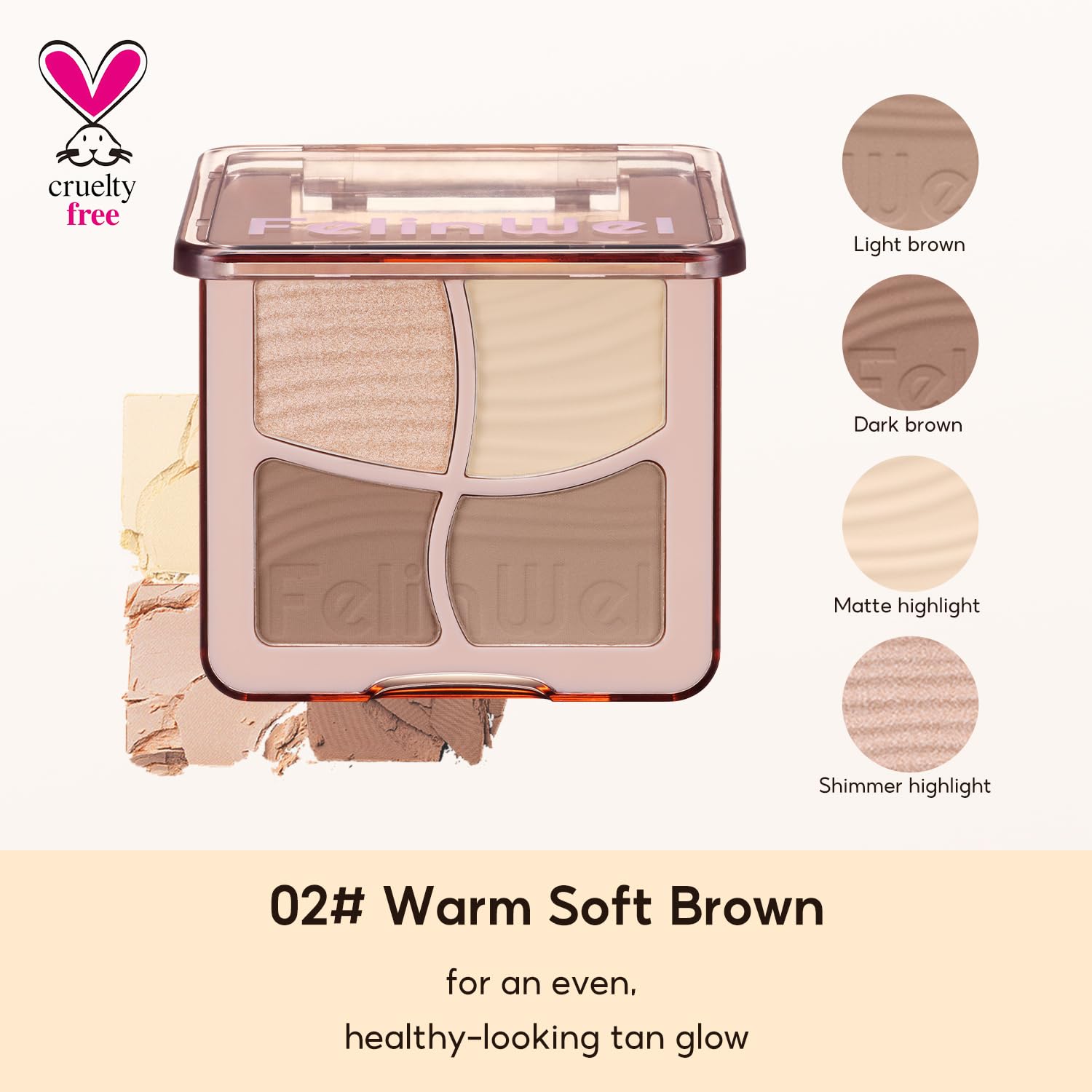 FelinWel warm-toned complexion demonstration uses harmonious shade pairing