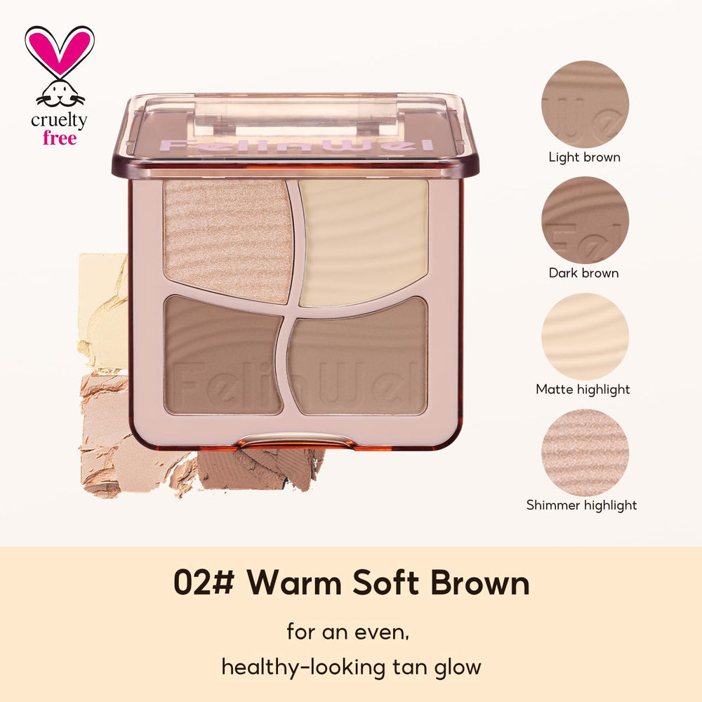 FelinWel warm-toned complexion demonstration uses harmonious shade pairing