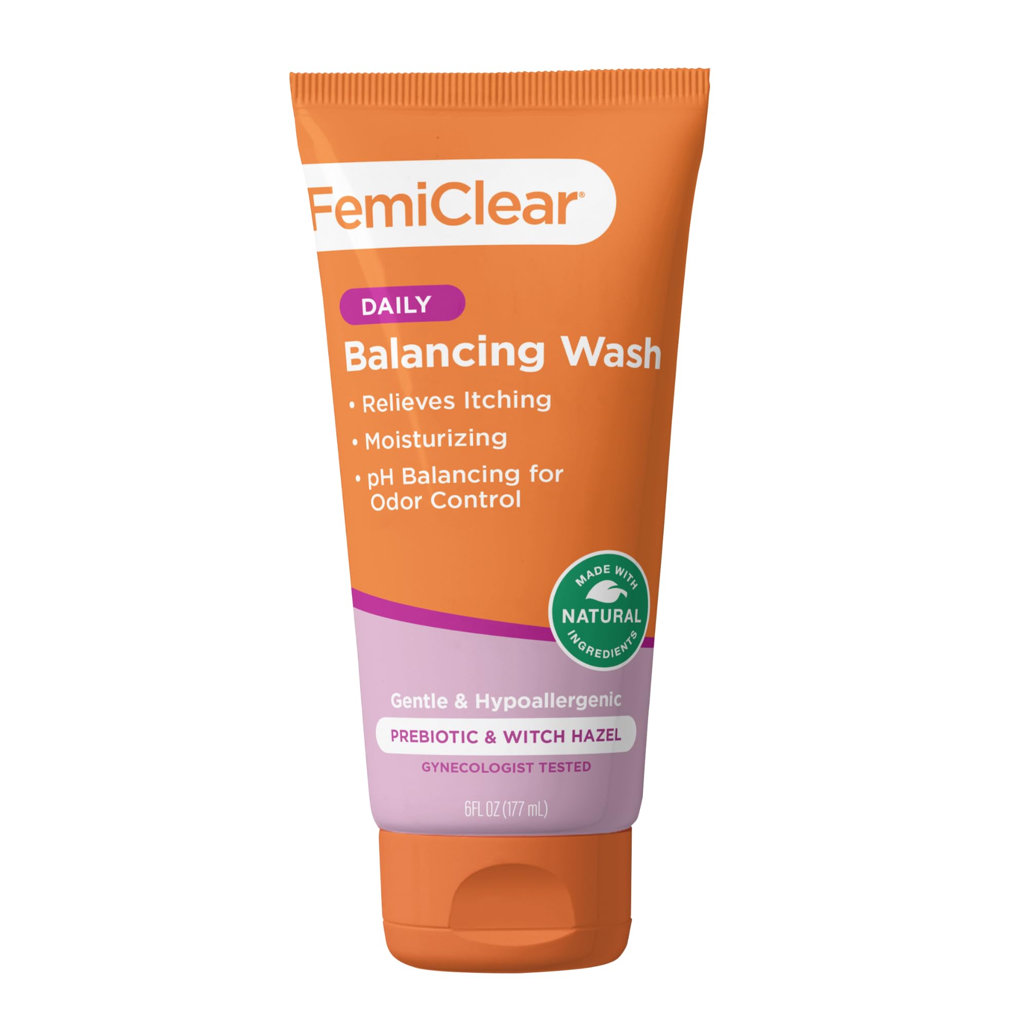 FemiClear creamy texture close-up suggesting mild cleansing experience