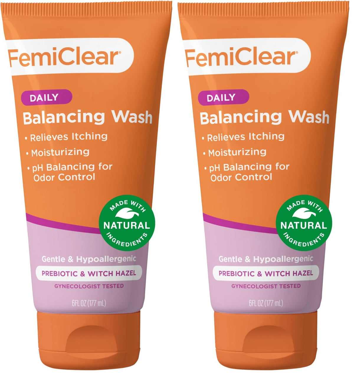 FemiClear soothing daily feminine wash bottle front view for gentle cleansing of sensitive skin