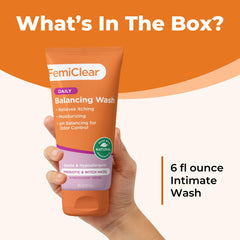 FemiClear soothing daily wash lather demonstrates mild cleansing suitable for delicate skin