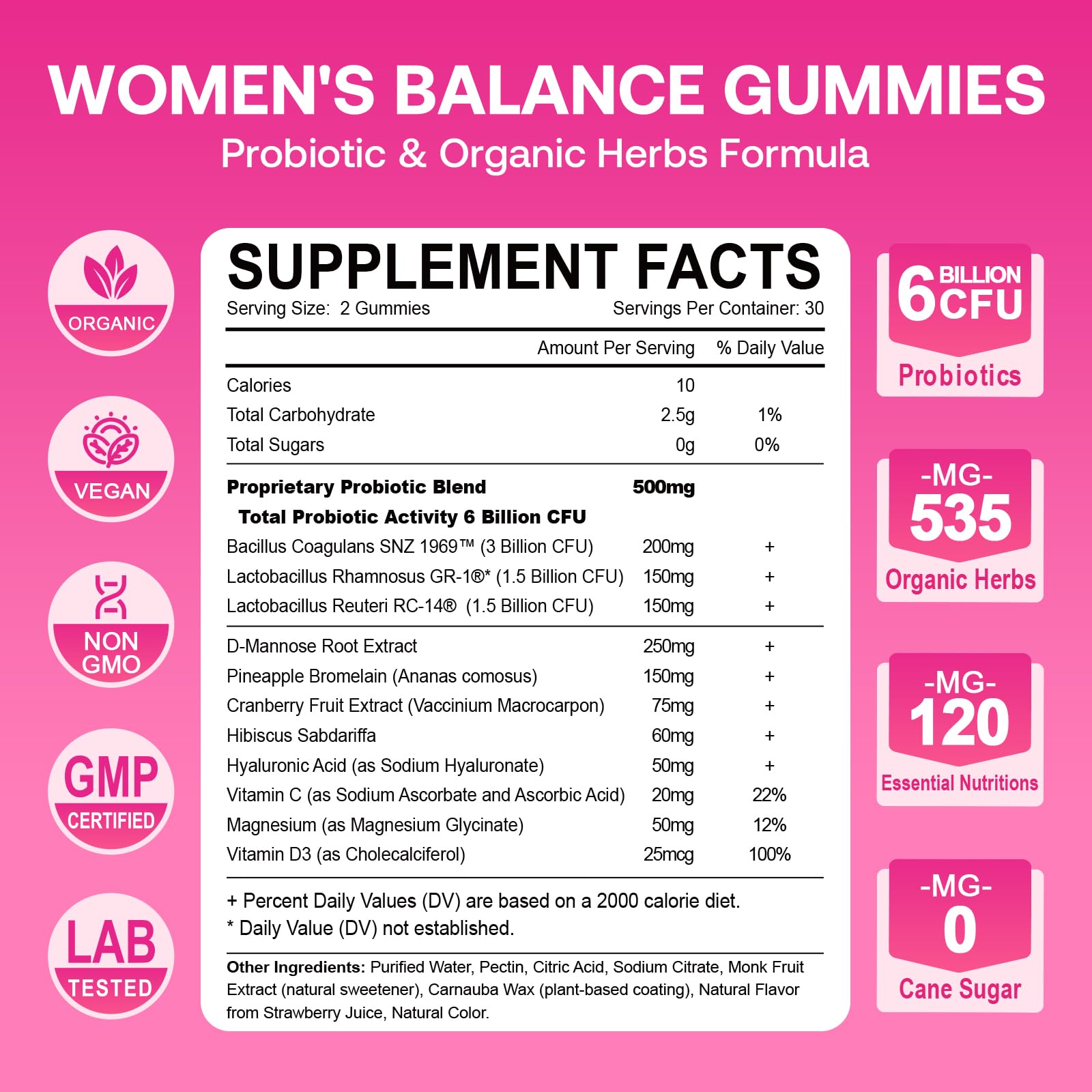 Bottle side label highlighting gluten-free and vegan claims