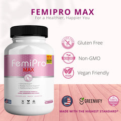 Box and packaging for FemiPro MAX Urinary Support