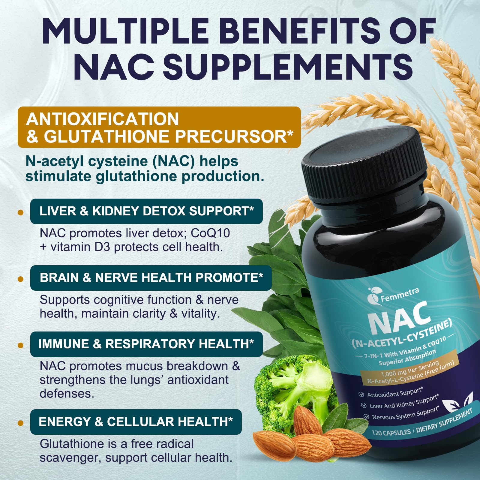 Heart and nerve health illustration with NAC