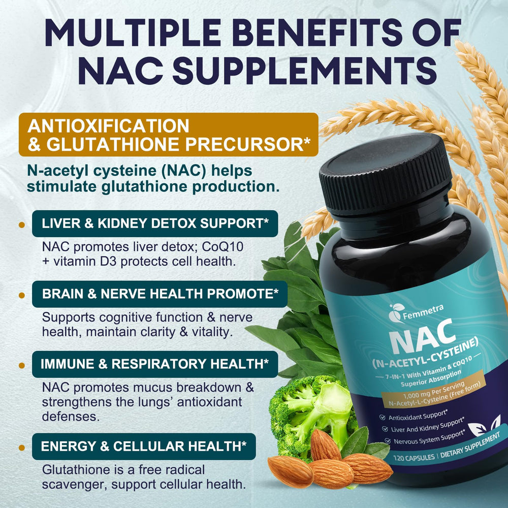 Heart and nerve health illustration with NAC