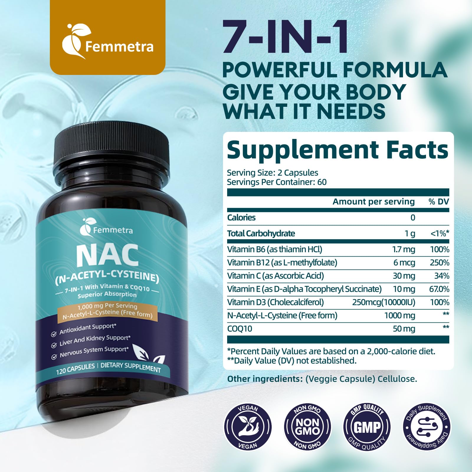 Liver detox concept with NAC supplement