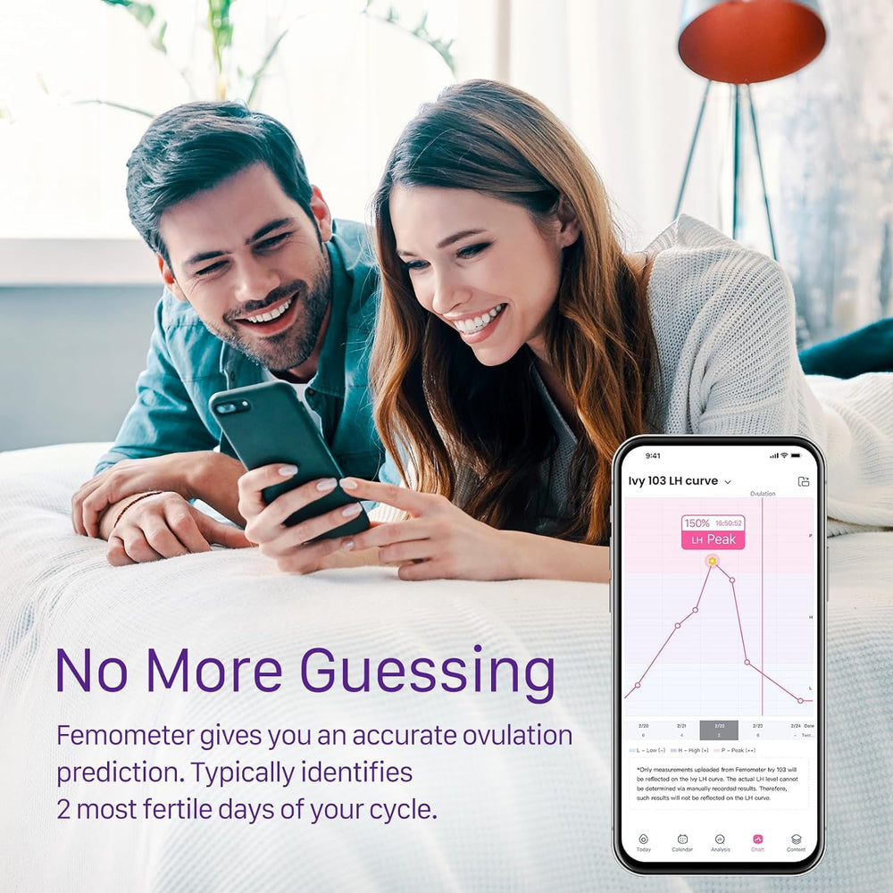 App screen showing LH trend and ovulation chart